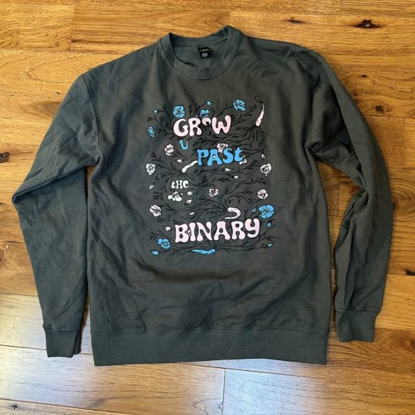 Grow Past the Binary (Grey Fleece Crew Neck)