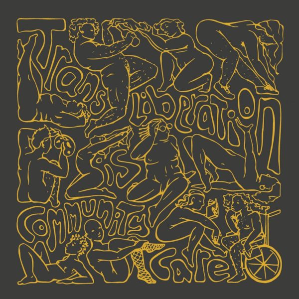 Trans Liberation is Community Care (Gold on Grey Hoodie)